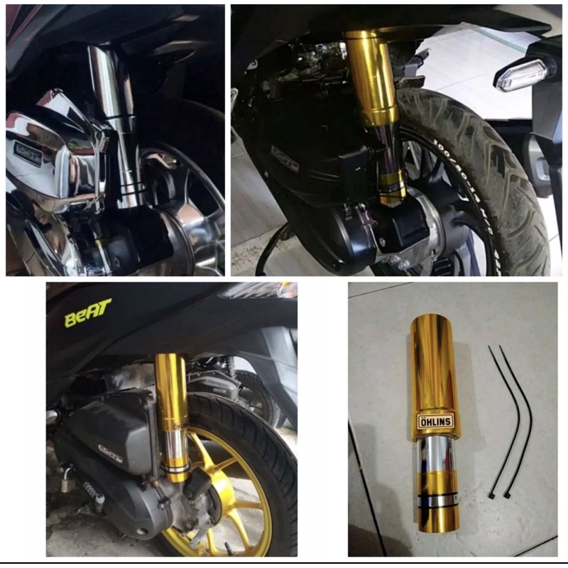 Tabung shock depan belakang motor Honda dan Yamaha beat vario scoopy genio mio fino xeon soul / cover tabung shock OHLINS