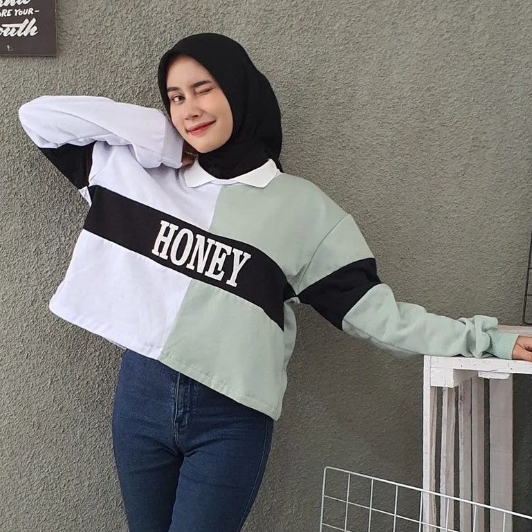 Honey Colar Crop - Crop Wanita Terbaru