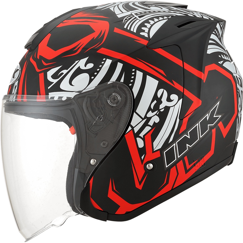 HELM INK DYNAMIC #3 - MATT BLACK/RED