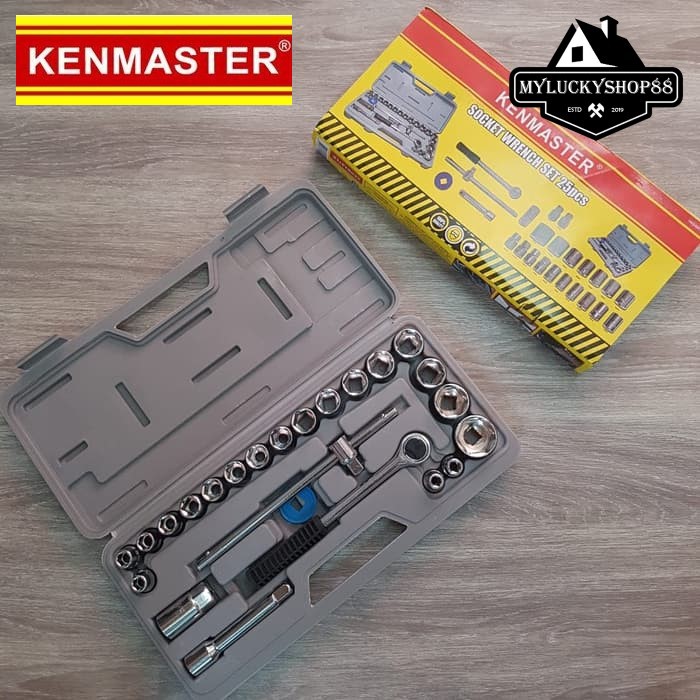 Kenmaster Socket Wrench Set 25pcs Kunci Sok 25 Sockets