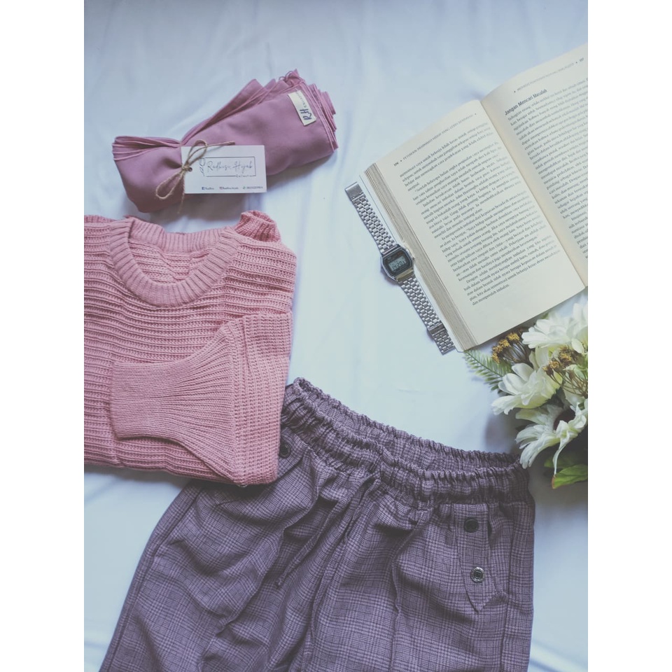 Set Ootd Atasan Sweater / one set outfit murah