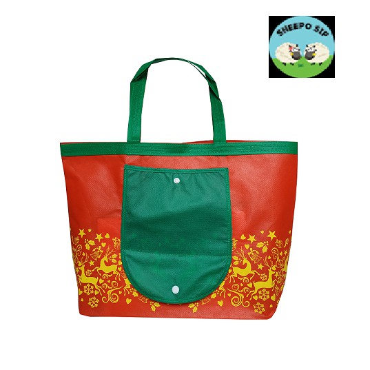 

TAS NATAL / SOUVENIR GOODIE BAG NATAL LIPAT KECIL TOTE BAG NATAL MURAH EDISI CHRISTMAS 36X36X12