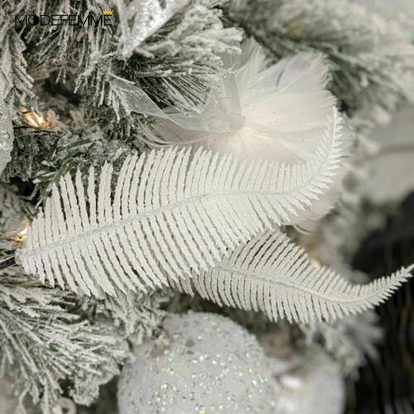 [ 6Pcs/Set Fashion New Feathers Christmas Tree Ornament For Xmas Tree ]