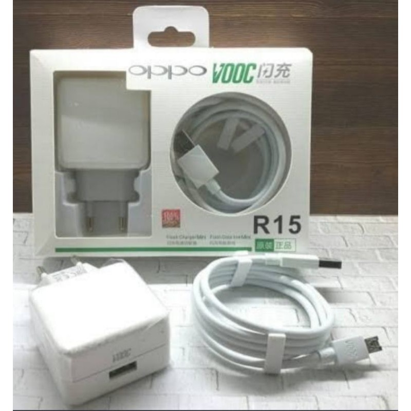 CHARGER OPPO R15 ORIGINAL VOOC Fast Charging 4 Ampere Adaptor + Kabel 7pin MicroUSB