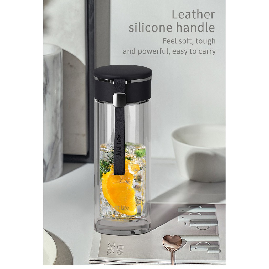 Tumbler Botol Minum Kaca Aesthetic 290 ML Aesthetic X&W J 163