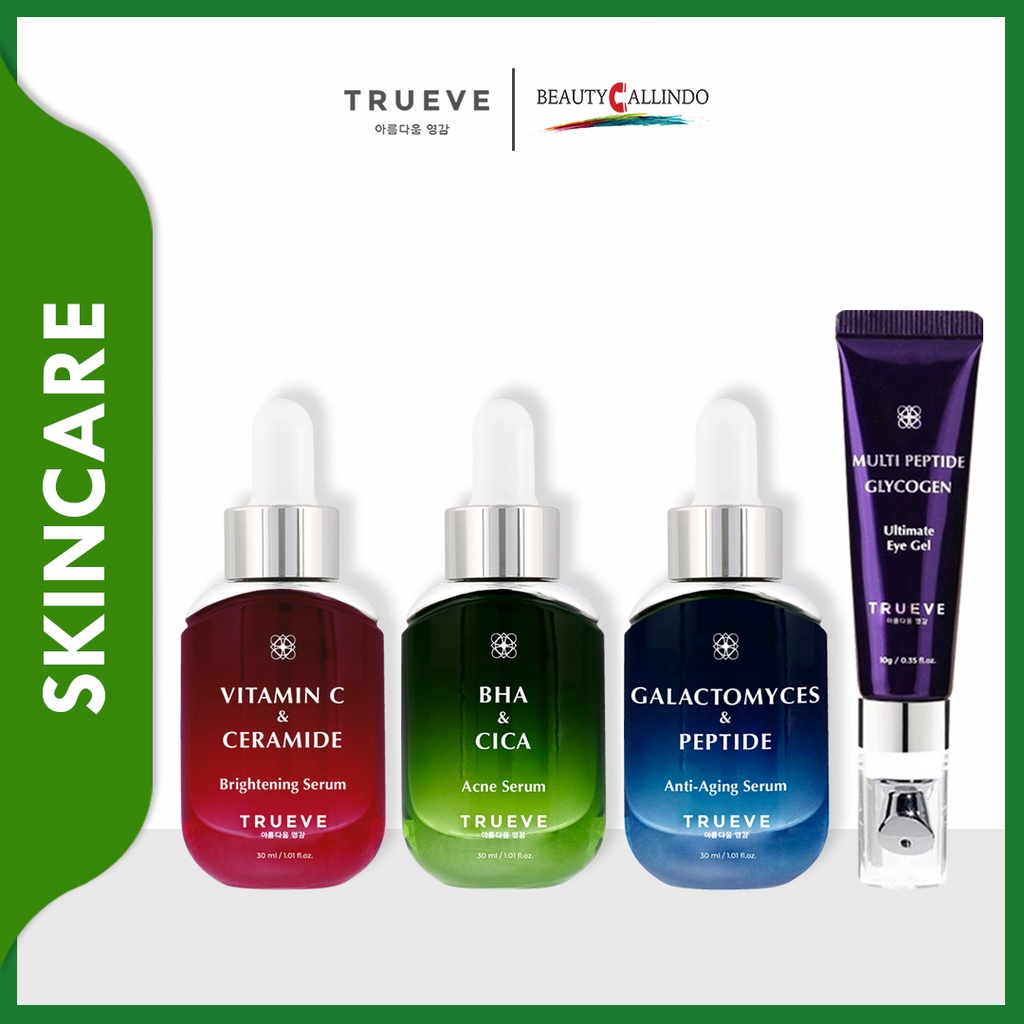 Trueve Skincare Koleksi Serum Wajah &amp; Eye Cream Gel