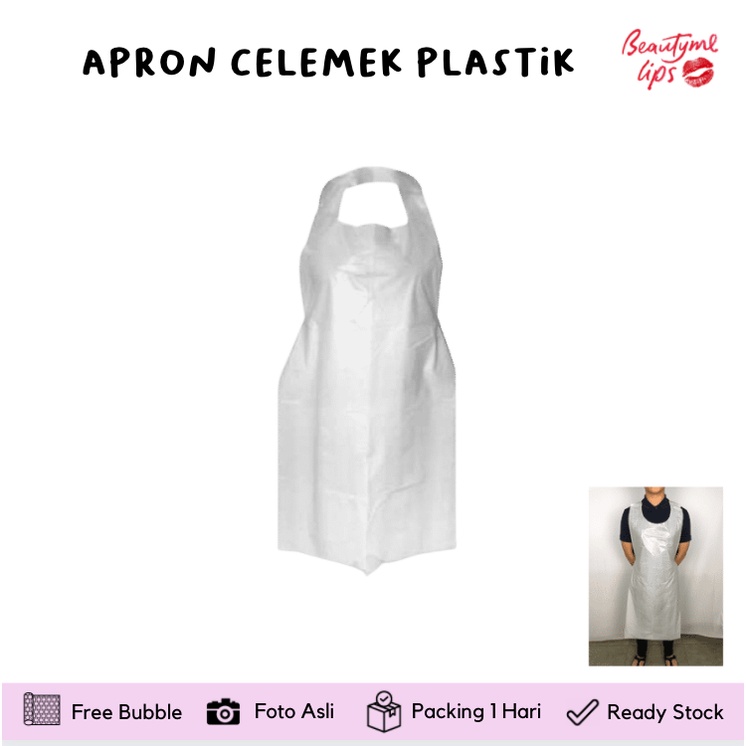 APRON CELEMEK PLASTIK LDPE DISPOSABLE MADE IN INDONESIA - BISA UNTUK DI SALON