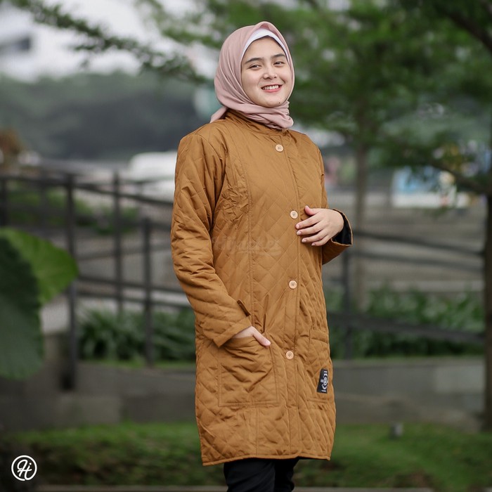 JAKET WANITA MUSLIMAH HIJACKET® BELVA ORIGINAL JAKET HIJABER INDONESIA-MARY GOLD