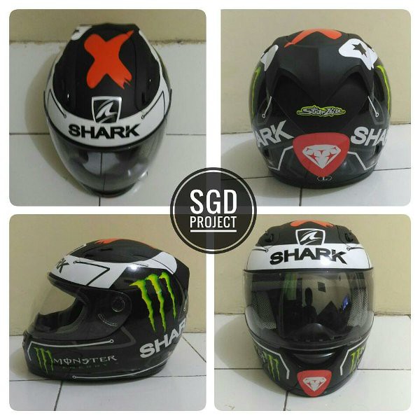 Sticker Decal Helm Desain Shark Lorenzo