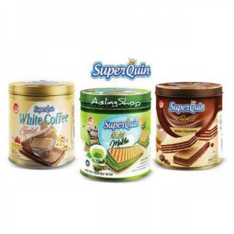 Superquin Gold 300G Wafer Biskuit kaleng Super quin gold 300 Gram coklat keju strawberry matcha biskuit lebaran kalengan 300gram wafer  Biskuit hari raya idul fitri