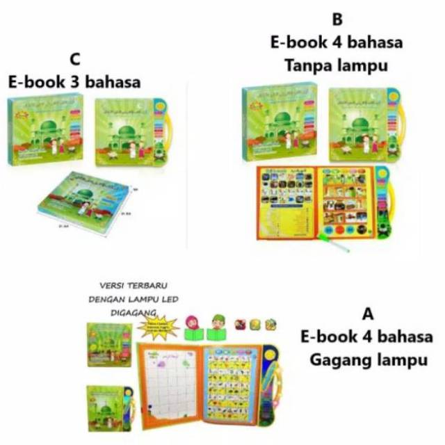 Mainan Anak Edukasi Playpad E book Buku Pintar 3 Bahasa / 4 Bahasa