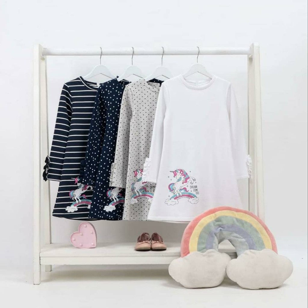 BAJU ANAK PEREMPUAN LENGAN PANJANG WIGGLES UNICORN DRESS