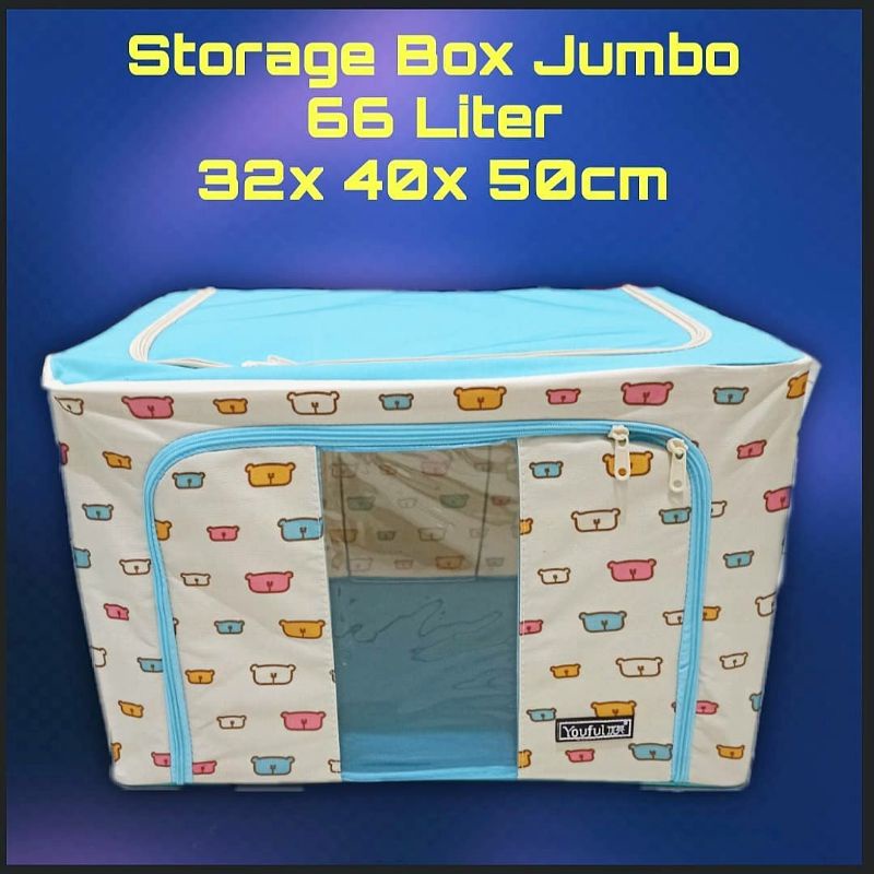 Storage Box 66 Liter Jumbo ( Bisa Dilipat, berdiri kokoh dilengkapi rangka besi)