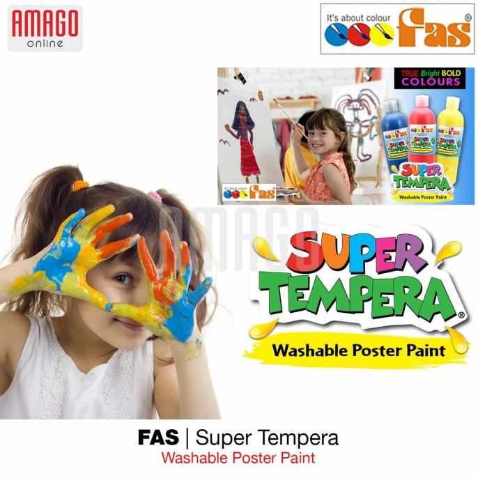 

FAS - SUPER TEMPERA WASHABLE POSTER PAINT - 2 LITERS - PILIH WARNA