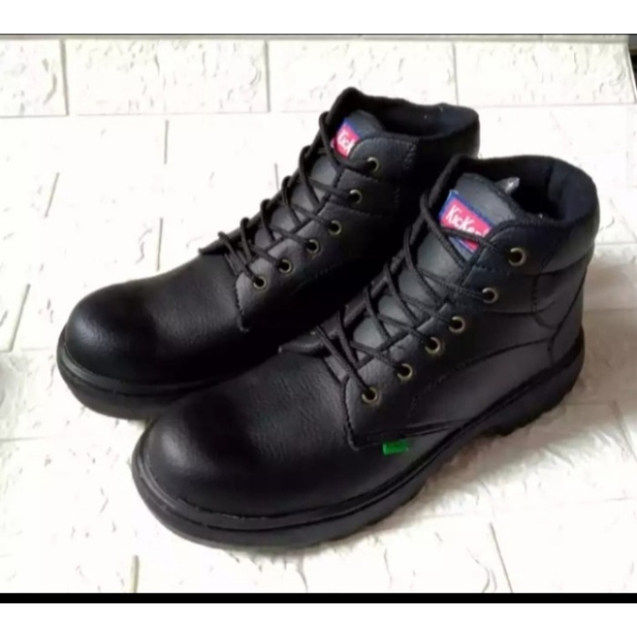 sepatu safety boot tali warna hitam pelindung sepatu kerja