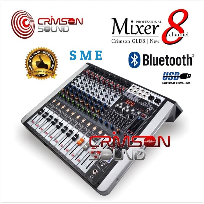 MIXER CRIMSON 8 CHANNEL BLUETOOTH 320 DSP GLD8