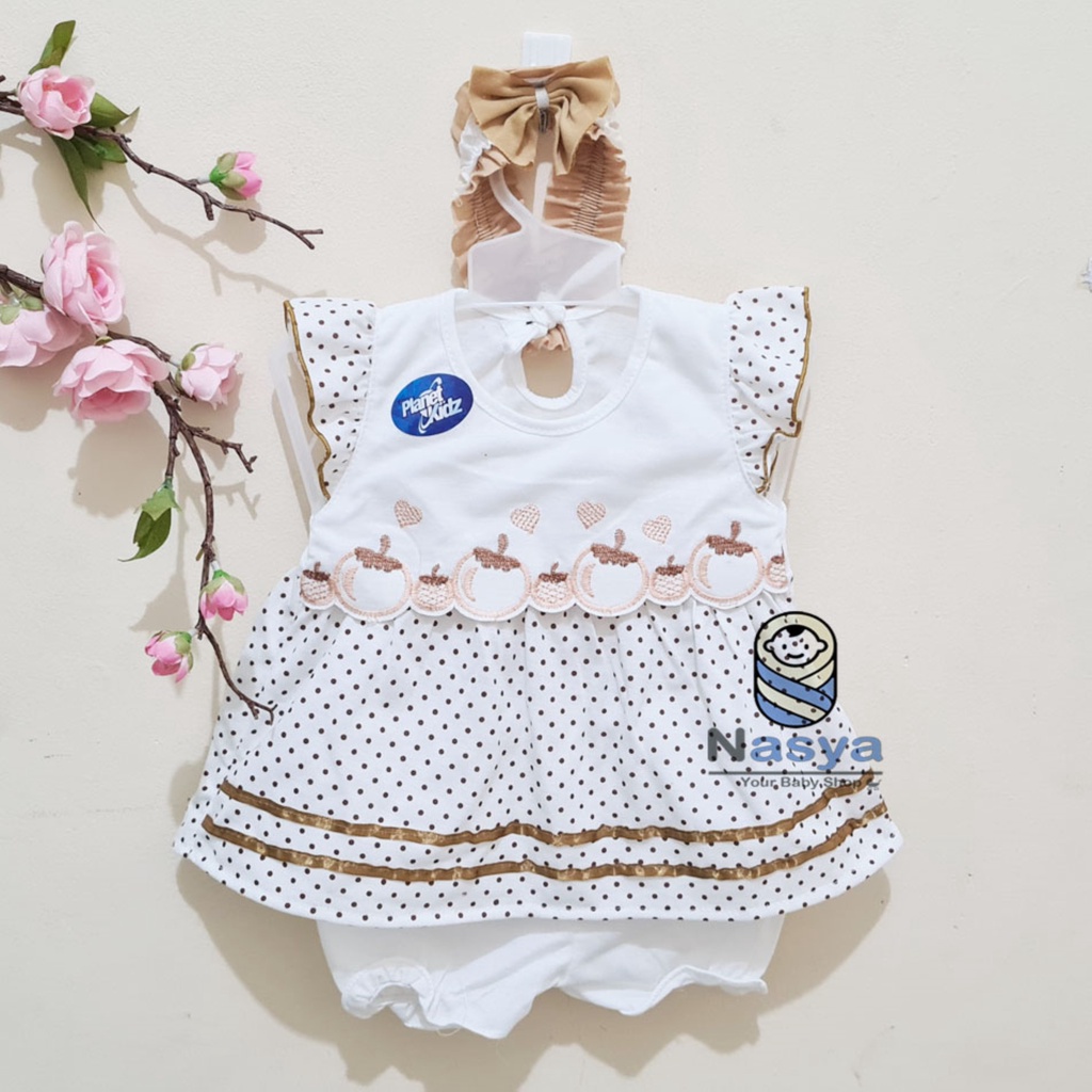 [P-034] Baju Bayi / Dress Bayi Perempuan 0-6 bulan Motif Kombinasi (Bonus Bandana)