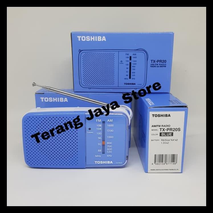 Promo Radio Am/Fm Toshiba Tx-Pr20 Radio Saku/Portable Tx-Pr20 (2 Band) Biru