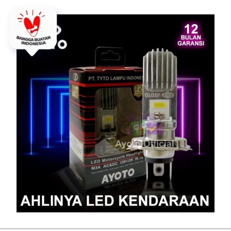 lampu depan H4 motor laki ayoto