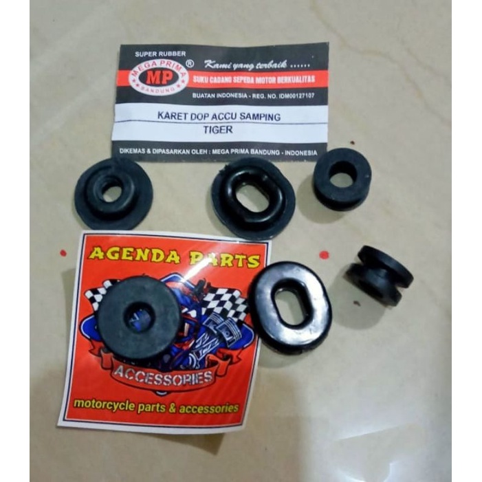 KARET BOX ACCU DOP BODY HONDA TIGER(ISI 6PCS) SET-KARET BODY -AKI HONDA TIGER BARANG SESUAI GAMBAR PHOTO