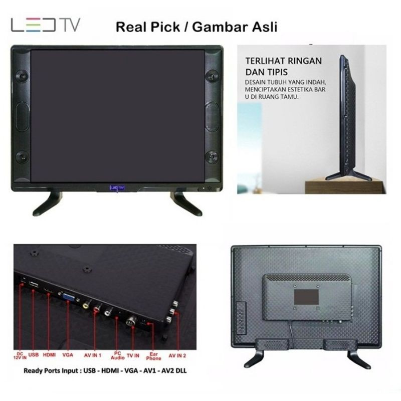 MEGA PROMO DIGITAL TV LED 24 Inch HD TV DIGITAL Support Input USB HDMI VGA