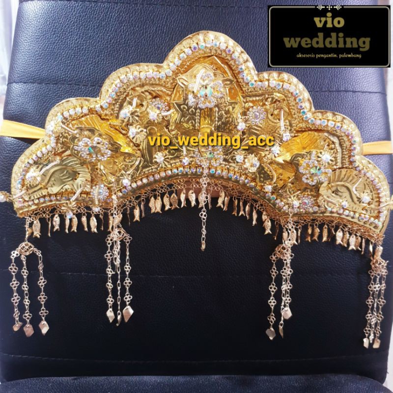 Mahkota pengatin palembang paksangko kualitas1 rumbai rapat