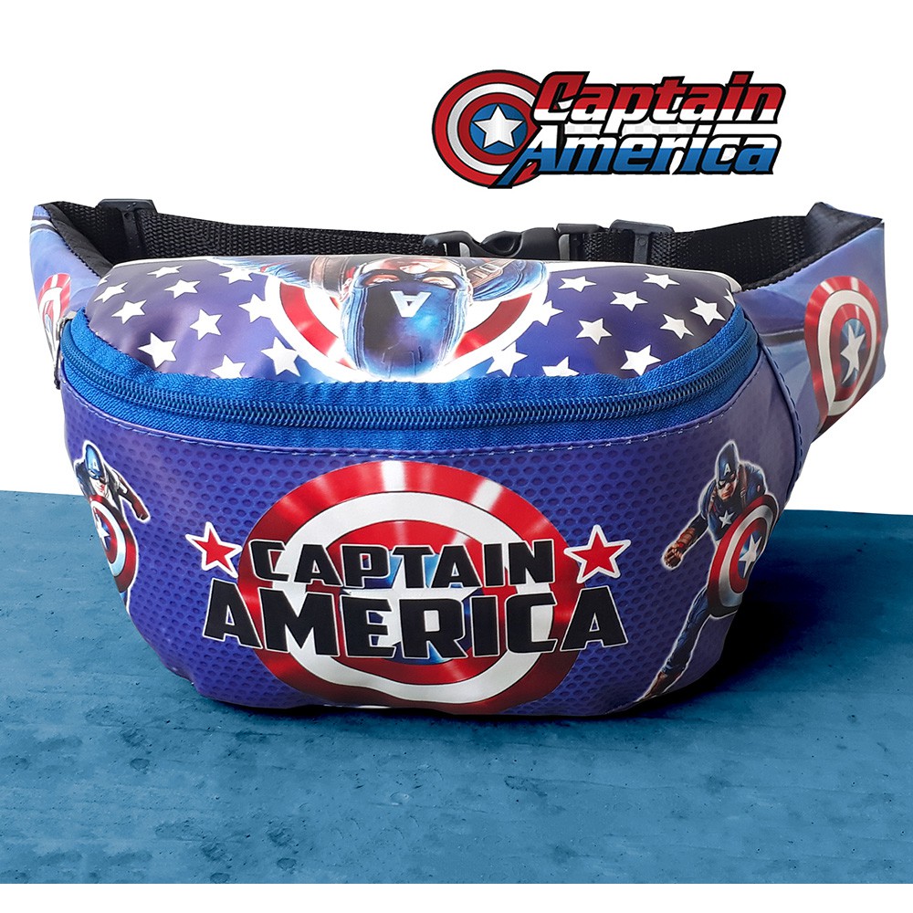 Waistbag Cowok Tas Pinggang Anak Laki Karakter Kapten Captain America