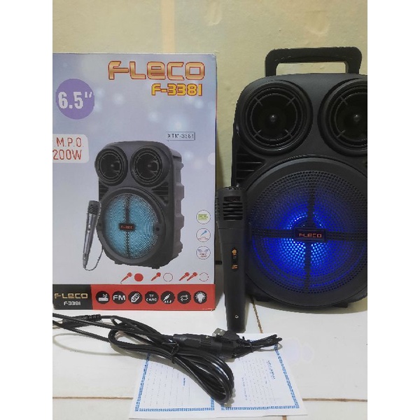 COD Speaker Karoke Bluetooth Fleco F- 3381 6,5 INCH Terbaru Bonus Microphone