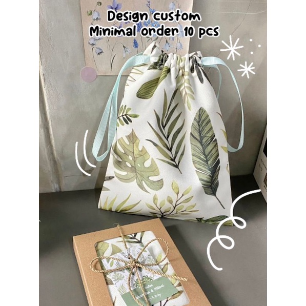 Pouch serut kanvas custom fullcolor print (Minimal order 10 pcs)