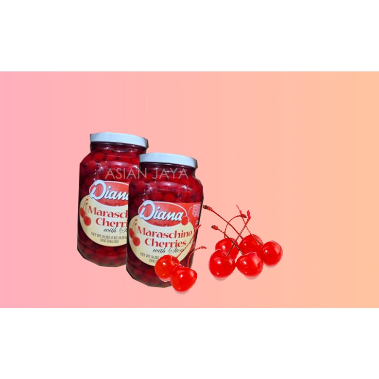 

Maraschino Red Cherries / Cherry ceri cerry Merah Tangkai