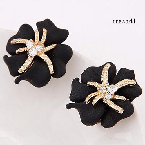 OW@ Women's Elegant Flower Starfish Charm Rhinestone Ear Studs Fashion Earrings Gift