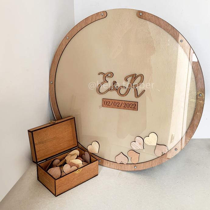 

Guest Book Wooden Rounded 50cm | Buku Tamu Unik | Guest Book Frame helloto99 dijamin