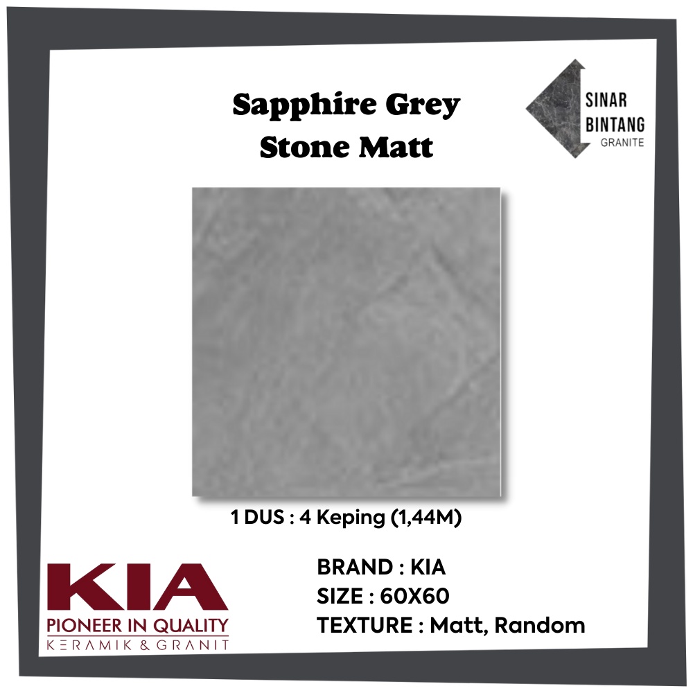 Granit 60X60 | Granit Lantai Sapphire Grey Stone Matt KIA