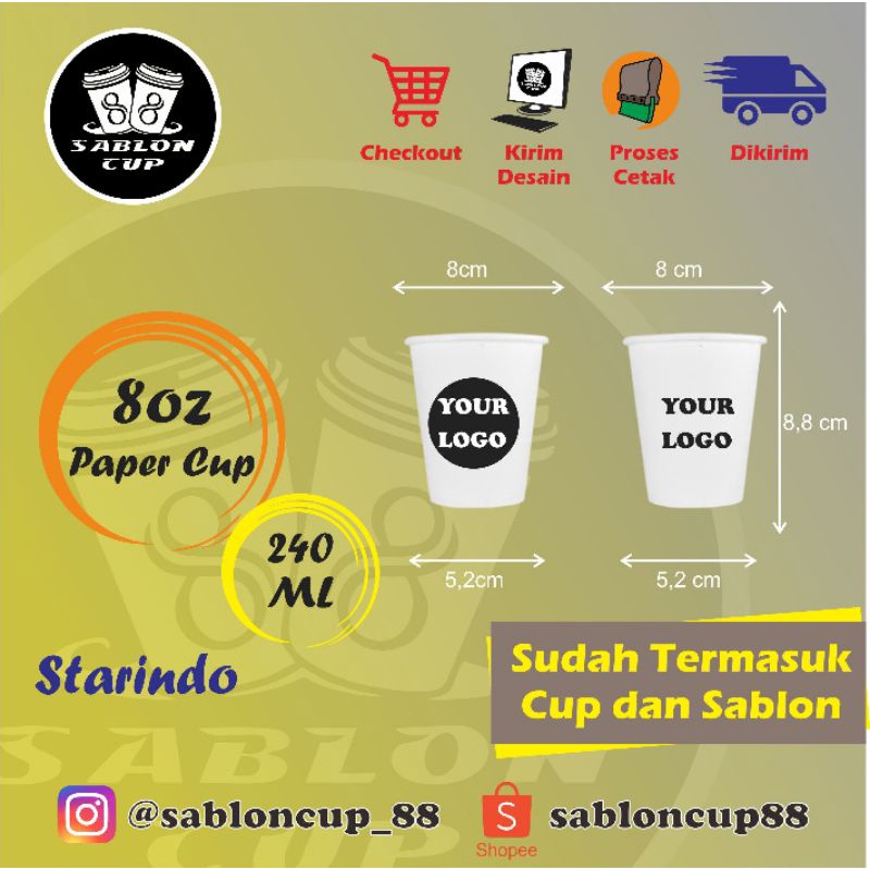 

Sablon Paper Cup / Cup Panas 8oz