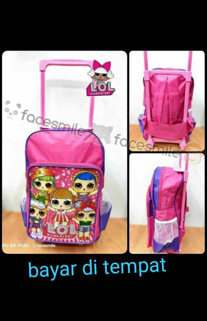 tas ransel anak / tas troli anak perempuan / koper anak tas anak dorong