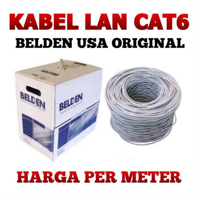 KABEL LAN UTP BELDEN CAT 6 USA ORIGINAL TERMURAH ( ECERAN / ECER / METER / METERAN )