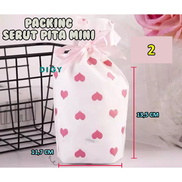 [5 pcs] Packing Serut Pita Mini Plastik Cookies Promo  Kantong Serut Gift Hampers