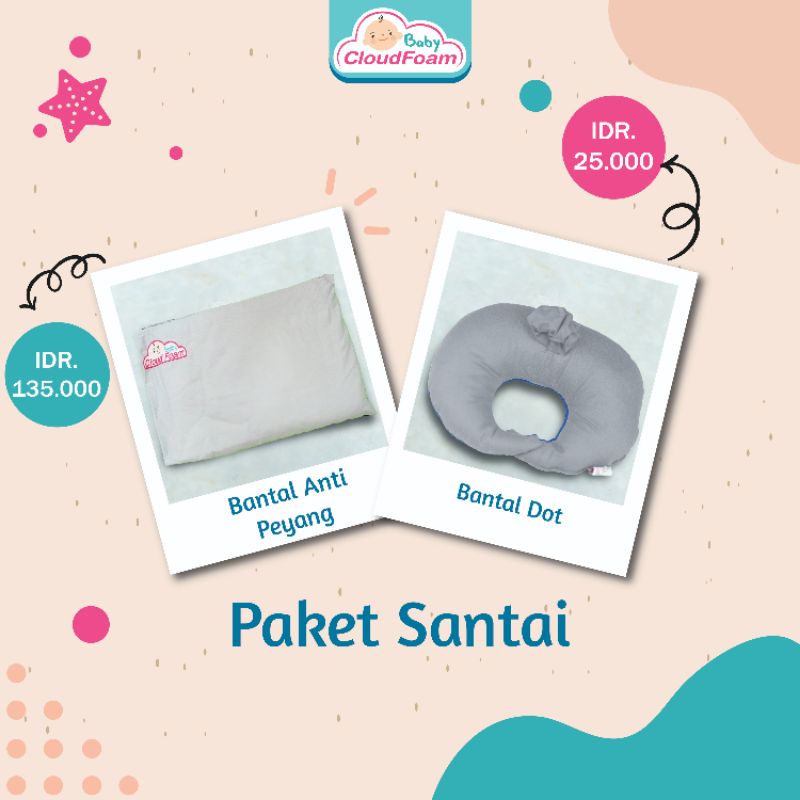 PAKET SANTAI BABYCLOUDFOAM DAN BANTAL DOT 100% ORI