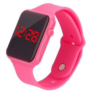 JAM TANGAN LED DIGITAL FASHION KISD&TEENAGER ( REMAJA ) DISPLAY WATCH ELEKTRONIK IMPORT LED WANITA PRIA JF055-PINK MUDA