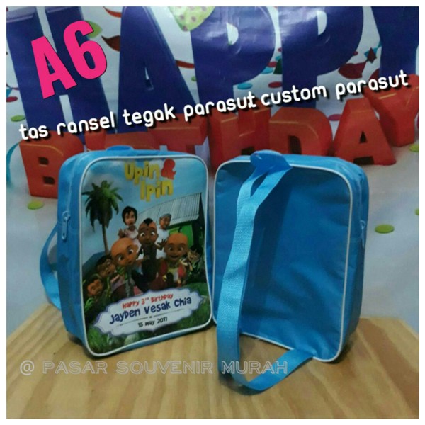 

Souvenir Suvenir Tas Custom Foto Nama Karakter Printing Ulang Tahun Anak Ultah Murah Grosir Unik