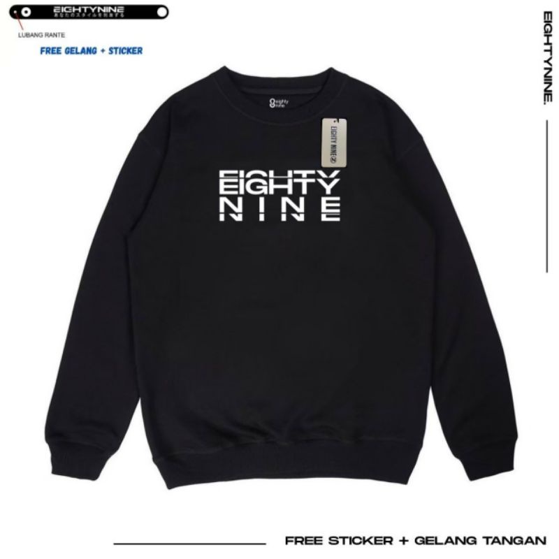 (COD)Crewneck Black Simpel Pria/Crewneck Original Pria/Crewneck Hitam