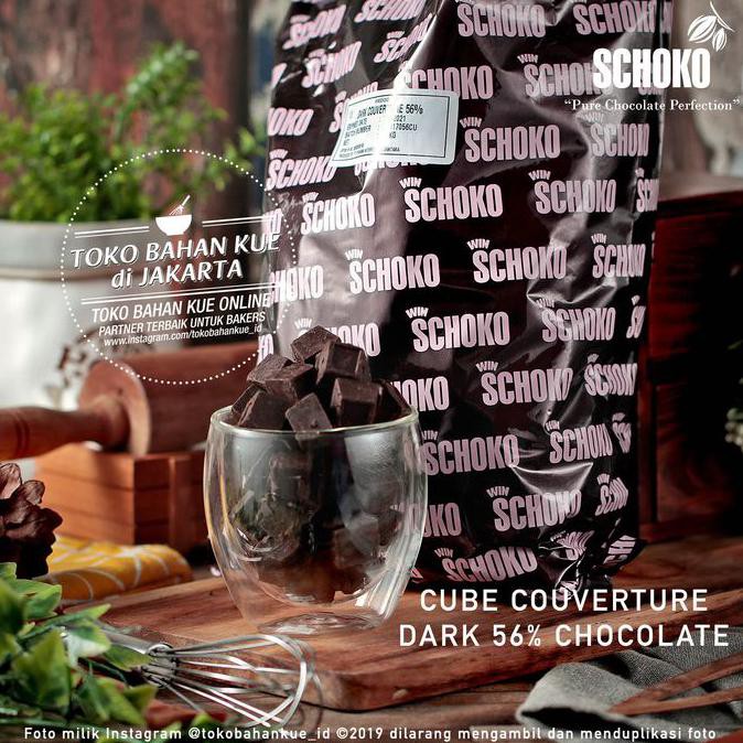 

Schoko Couverture Dark 56% 2,5kg CUBE Chocolate Cokelat Baking Coklat