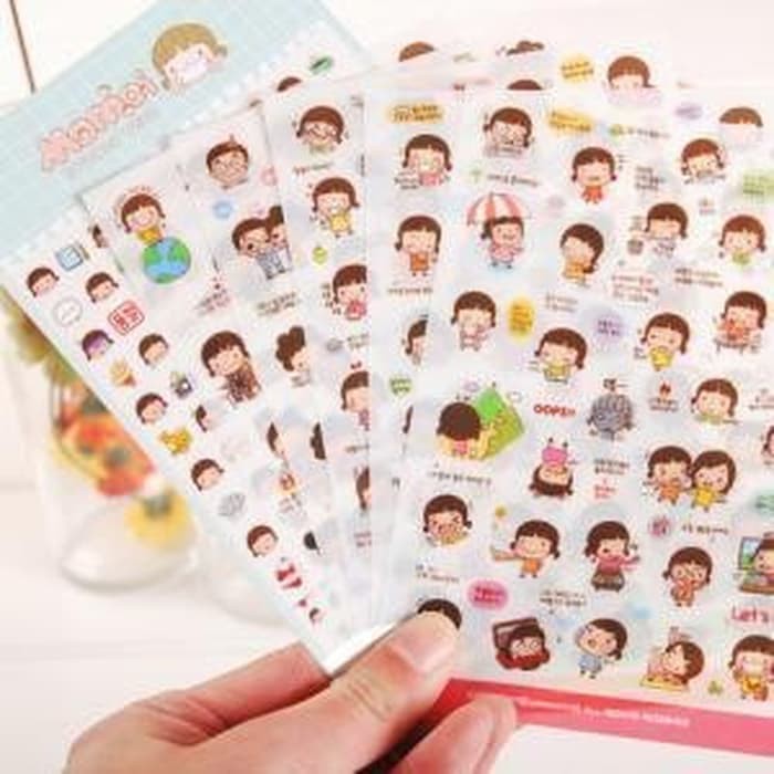  Free  Ongkir Stiker  Dekoratif Korea  Seri Momoi 1 Set Isi 6 