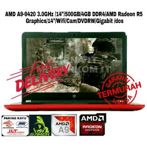 PROMO LAPTOP GAMING PROMO HP AMD A9 9420 3 0GHz 14IN 500GB 4GB DDR4 AMD Radeon R5 Graphics 14IN Wif