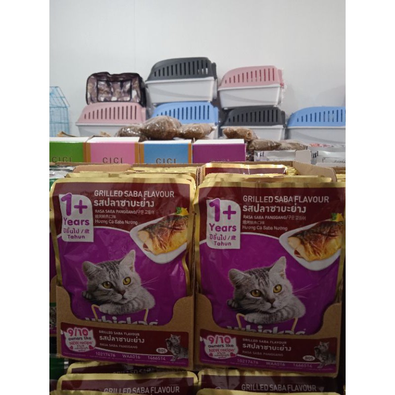 whiskas wetfood sachet all varian 85g , 1dus isi 24sachet