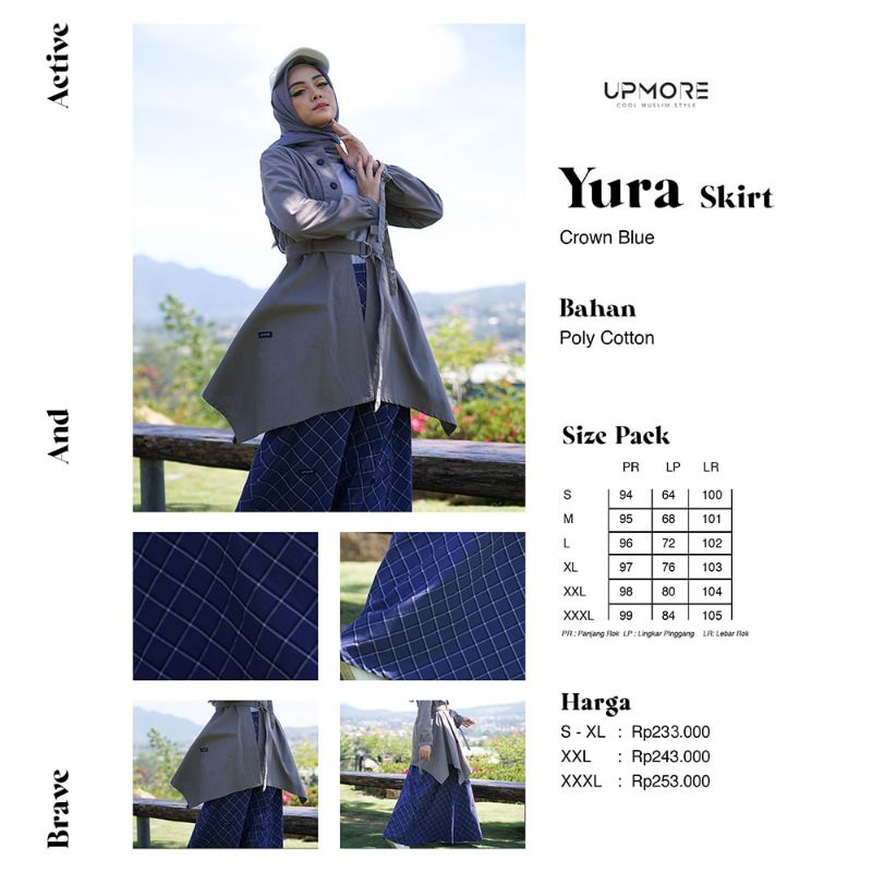 ROK UPMORE YURA SKIRT CROWN BLUE YURA SKIRT CHARCOAL GREY YURA SKIRT BIKING RED