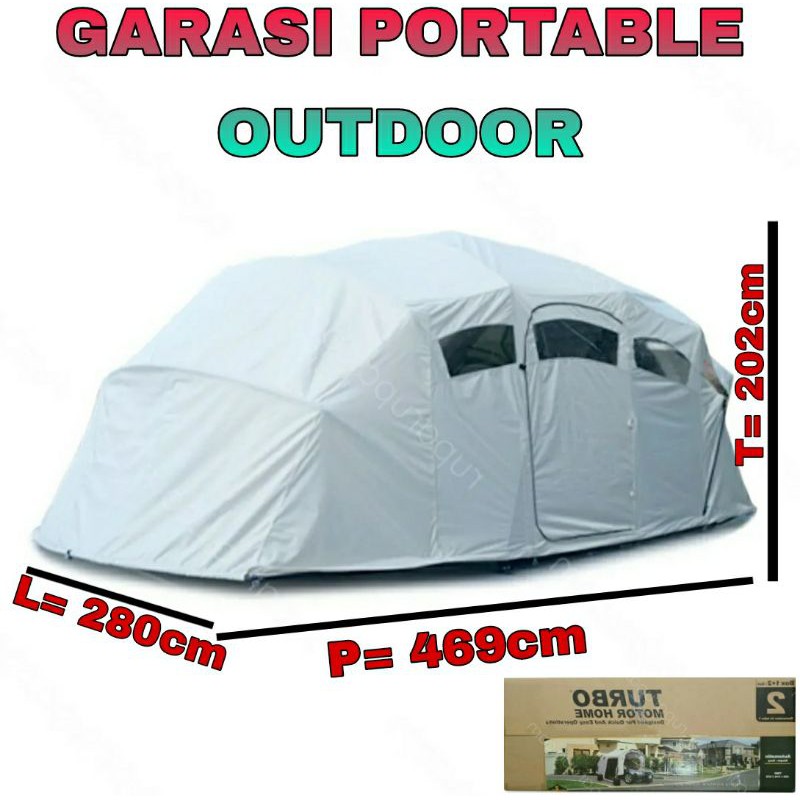 GARASI COVER PENGAMAN MOBIL CAR PORTABLE GARAGE OUTDOOR LUAR RUANGAN ANTI HUJAN BANJIR PORTABLE