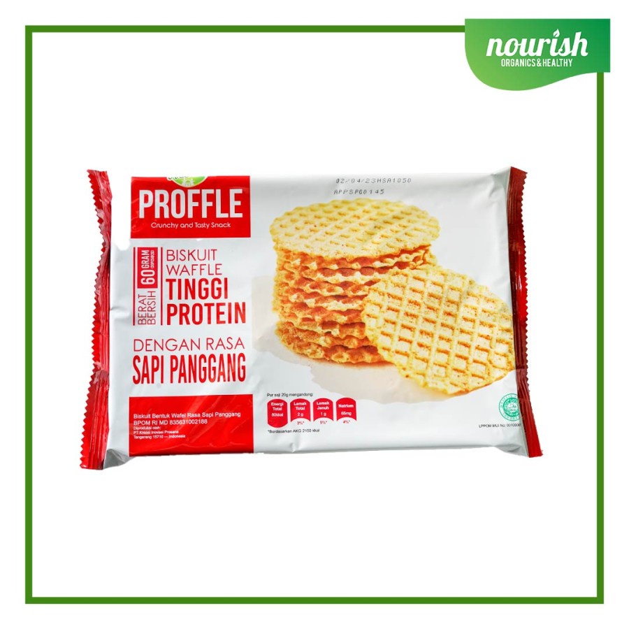 Proffle Biskuit Waffle Tinggi Protein Rasa Sapi Panggang 60g