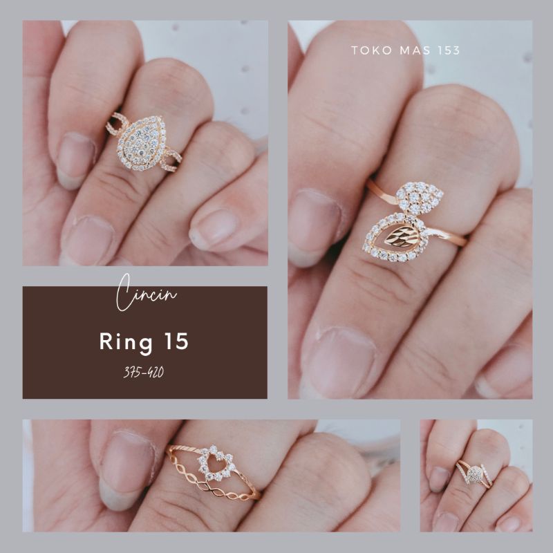WAJIB TANYA STOK Realpic Cincin Emas Asli Kadar 375-420 | Ring 15 | Part 1