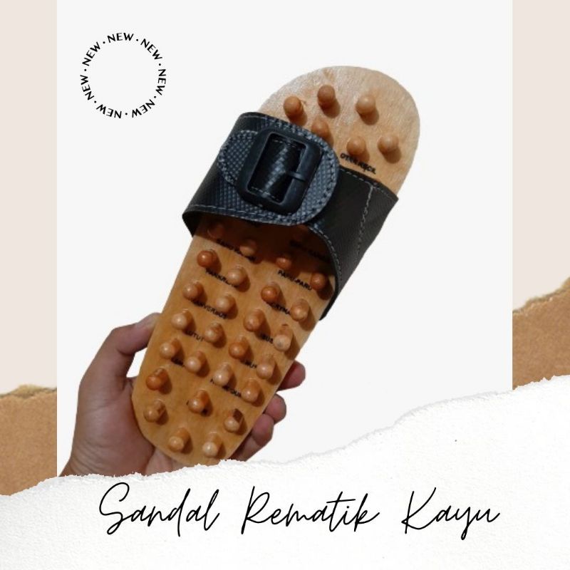 Sandal Kesehatan Kayu Jepit Sendal Terapi Alas Kaki Rematik Refleksi Repleksi Reflexi Akupuntur